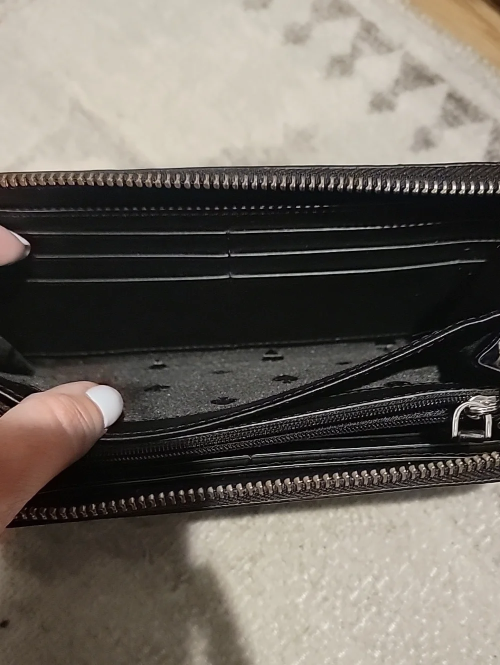 kate spade Black Leather Zip-Around Wallet